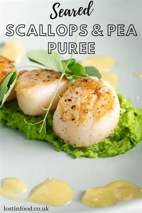 How many carbs are in seared scallop with sweet pea puree - calories, carbs, nutrition