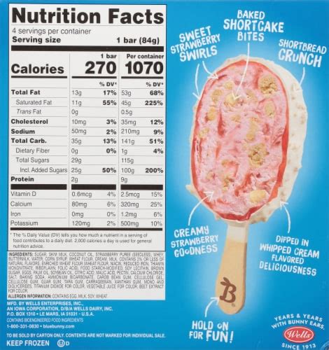 How many carbs are in shortcake bar - calories, carbs, nutrition