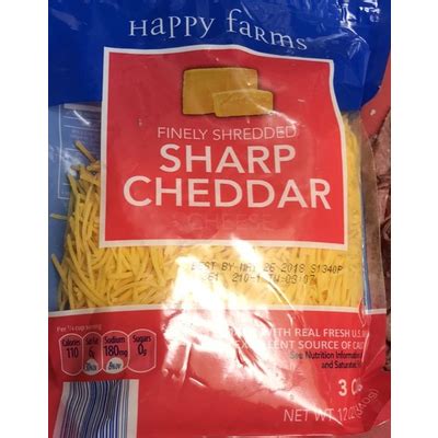 How many carbs are in shredded sharp cheddar - calories, carbs, nutrition