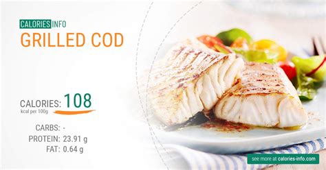 How many carbs are in simply grilled fresh cod - calories, carbs, nutrition