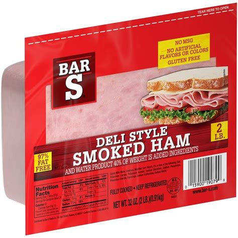 How many carbs are in smoked deli style ham - calories, carbs, nutrition