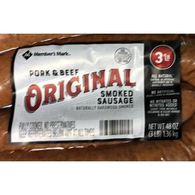 How many carbs are in smoked pork and beef sausage - calories, carbs, nutrition