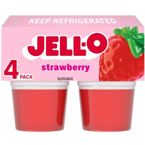 How many carbs are in snack cup gelatin strawberry - calories, carbs, nutrition