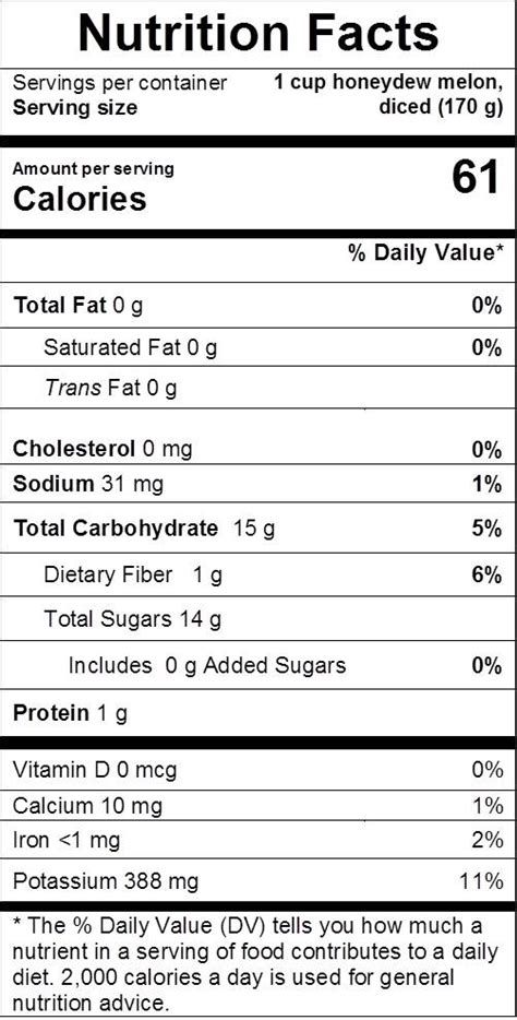 How many carbs are in snack cup honeydew - calories, carbs, nutrition