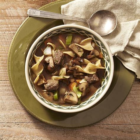 How many carbs are in soup, beef and mushroom, low sodium, chunk style - calories, carbs, nutrition