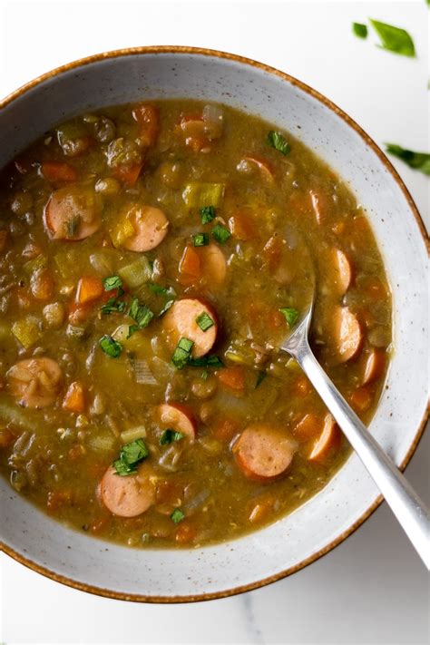 How many carbs are in soup lentil german & smoked sausage 16 oz - calories, carbs, nutrition