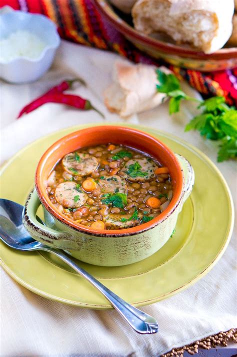 How many carbs are in soup lentil italian sausage 8 oz - calories, carbs, nutrition