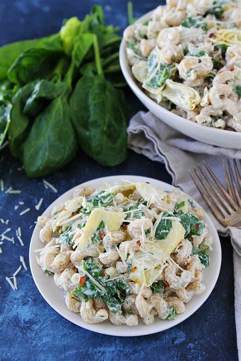 How many carbs are in spinach and artichoke pasta salad - calories, carbs, nutrition