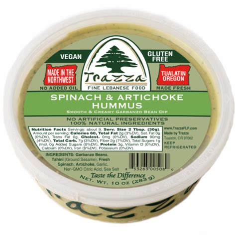 How many carbs are in spinach artichoke hummus - calories, carbs, nutrition