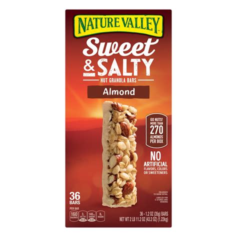 How many carbs are in sweet and salty almond granola bar - calories, carbs, nutrition