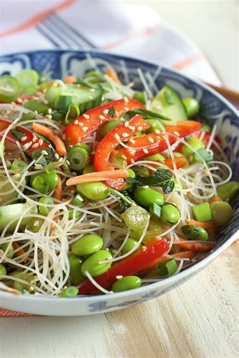 How many carbs are in sweet chili tofu and vegetables with asian rice noodle salad - calories, carbs, nutrition