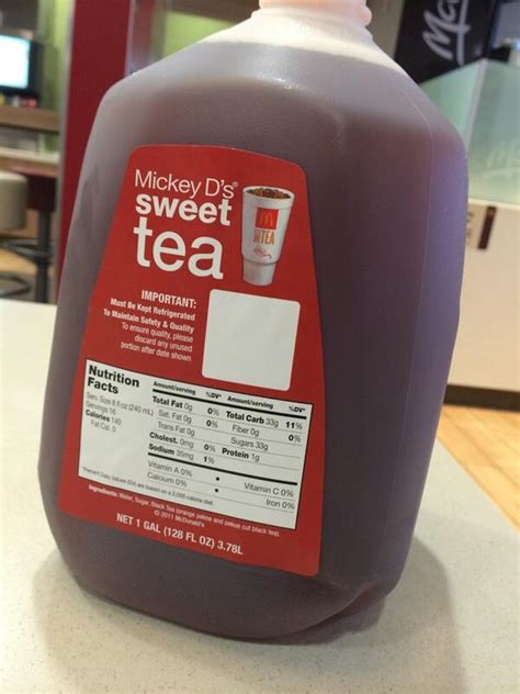 How many carbs are in sweet tea large - calories, carbs, nutrition