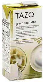 How many carbs are in tazo green tea latte - short - 2% milk - calories, carbs, nutrition