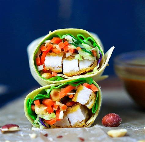 How many carbs are in thai asian peanut chicken crepe - calories, carbs, nutrition