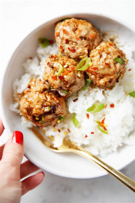 How many carbs are in thai meatballs over rice - calories, carbs, nutrition