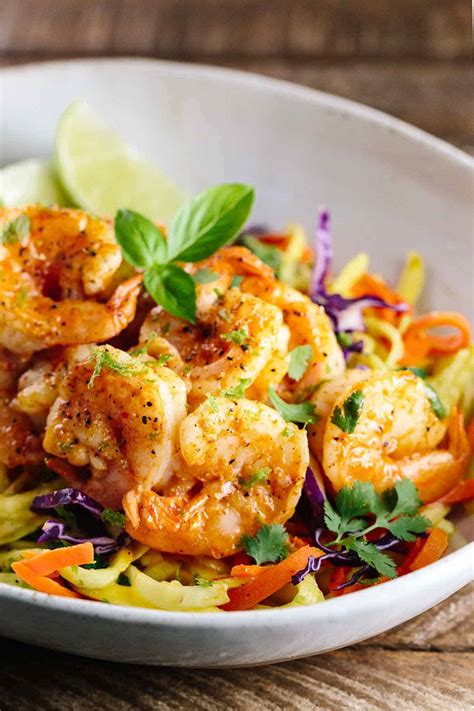 How many carbs are in thai spiced shrimp & slaw - calories, carbs, nutrition