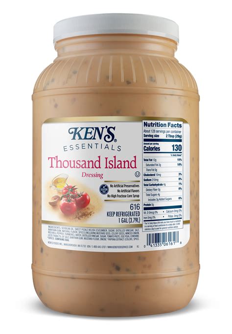 How many carbs are in thousand island lite - calories, carbs, nutrition