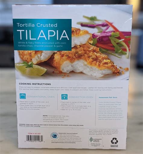 How many carbs are in tilapia, tortilla encrusted - calories, carbs, nutrition