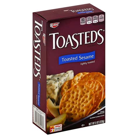 How many carbs are in toasteds crackers - sesame - calories, carbs, nutrition