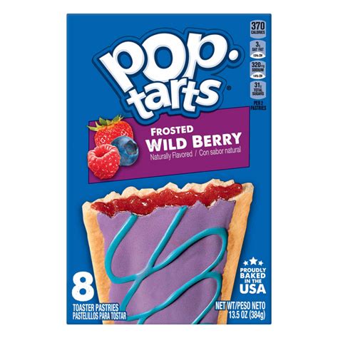 How many carbs are in toaster pastries, kellogg, kellogg's pop tarts, frosted wild berry - calories, carbs, nutrition