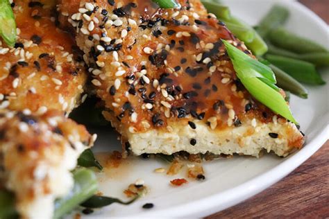 How many carbs are in tofu seared sesame triangles 2 ea - calories, carbs, nutrition