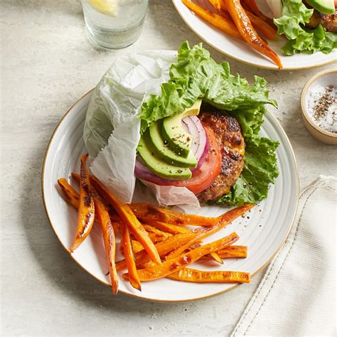 How many carbs are in turkey burger with sweet potato salad - calories, carbs, nutrition