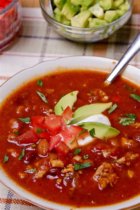 How many carbs are in turkey chili soup - calories, carbs, nutrition