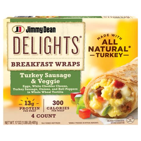 How many carbs are in turkey sausage breakfast wrap - calories, carbs, nutrition