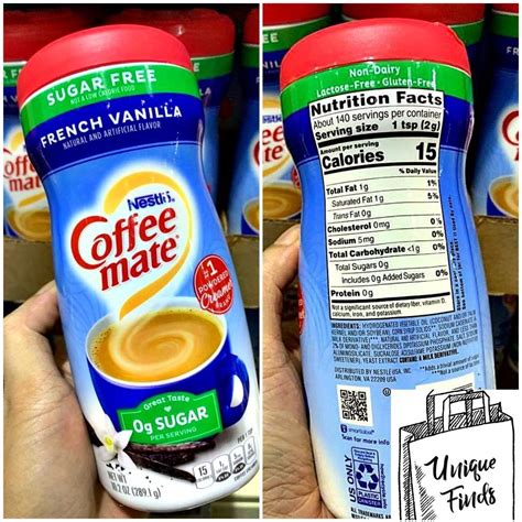 How many carbs are in vanilla creamer - calories, carbs, nutrition