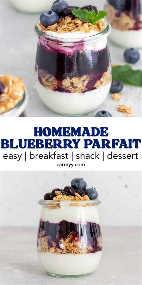 How many carbs are in vanilla yogurt parfait with blueberries - calories, carbs, nutrition