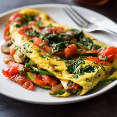 How many carbs are in veggie omelette with cheese - calories, carbs, nutrition