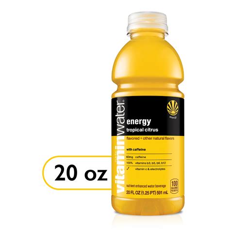 How many carbs are in vitamin water - energy (tropical citrus) - calories, carbs, nutrition