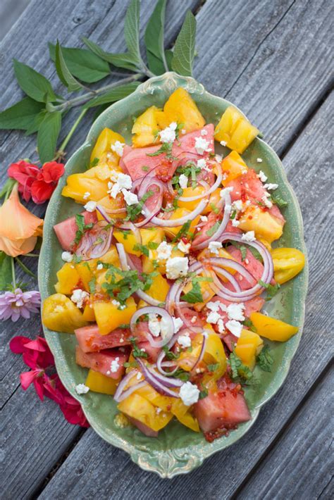 How many carbs are in watermelon salad with harissa dressing - calories, carbs, nutrition