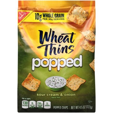 How many carbs are in wheat thins popped sour cream and onion - calories, carbs, nutrition