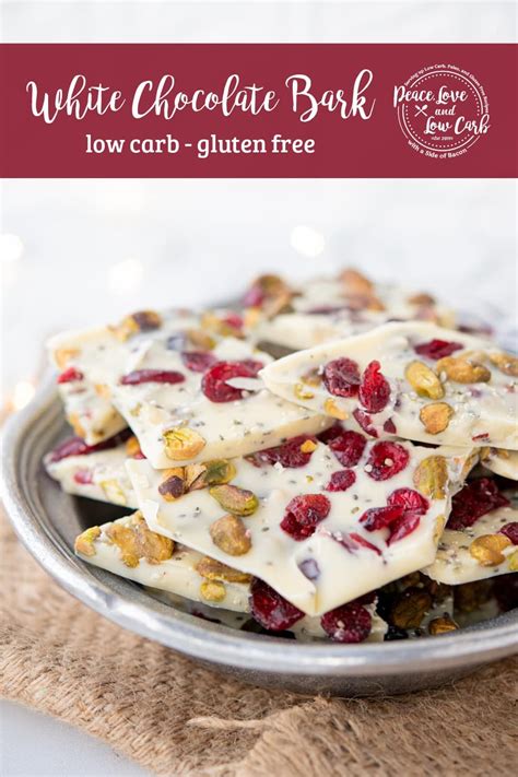 How many carbs are in white chocolate bark - calories, carbs, nutrition