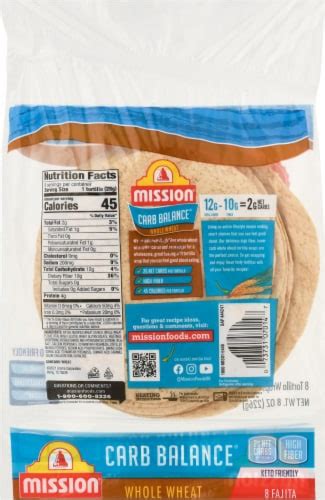 How many carbs are in whole wheat flour fajita tortilla - calories, carbs, nutrition