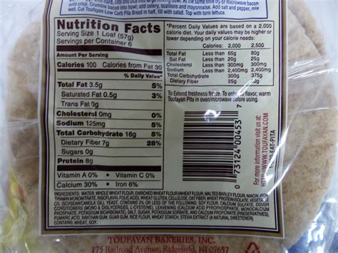 How many carbs are in whole wheat pita - calories, carbs, nutrition