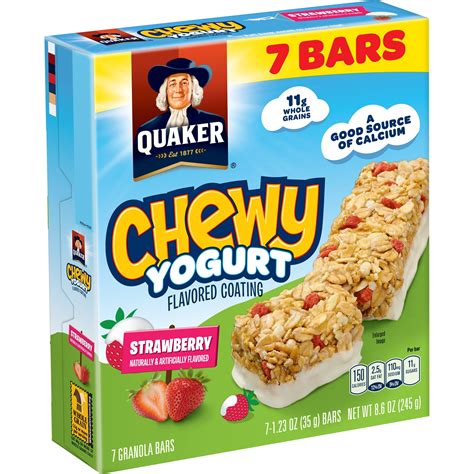 How many carbs are in yogurt chewy granola bar.- strawberry - calories, carbs, nutrition