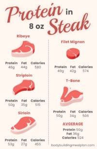 How many protein are in 10oz ribeye steak - calories, carbs, nutrition