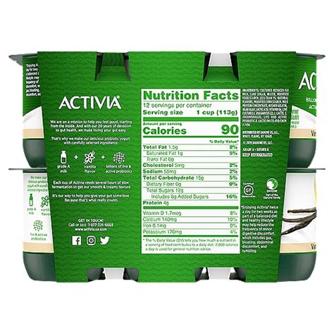 How many protein are in activia greek - calories, carbs, nutrition