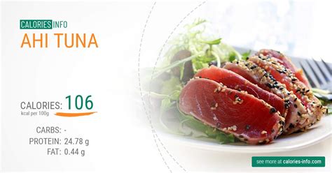 How many protein are in ahi tuna - calories, carbs, nutrition