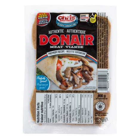 How many protein are in all beef donair (64931.0) - calories, carbs, nutrition