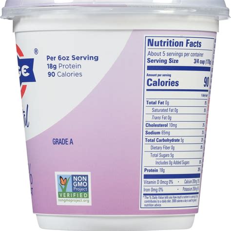 How many protein are in all natural plain yogurt - calories, carbs, nutrition