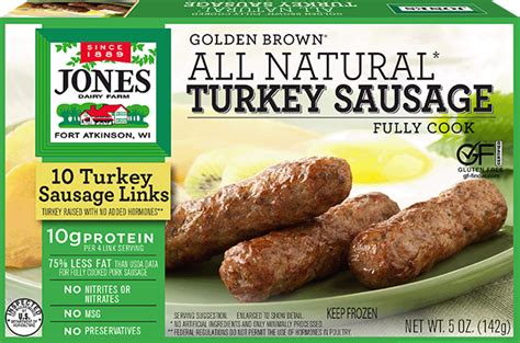 How many protein are in all natural turkey sausage - calories, carbs, nutrition