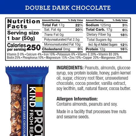 How many protein are in almond cocoa bar - calories, carbs, nutrition