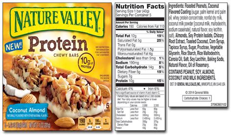 How many protein are in almond granola bar - calories, carbs, nutrition