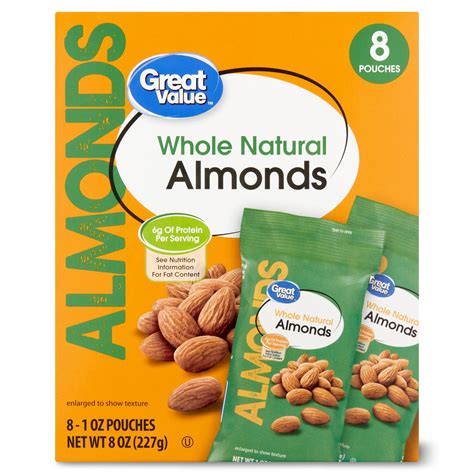 How many protein are in almonds whole blanched 1 oz - calories, carbs, nutrition