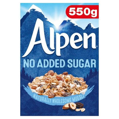 How many protein are in alpen breakfast cereal with no added sugar - calories, carbs, nutrition