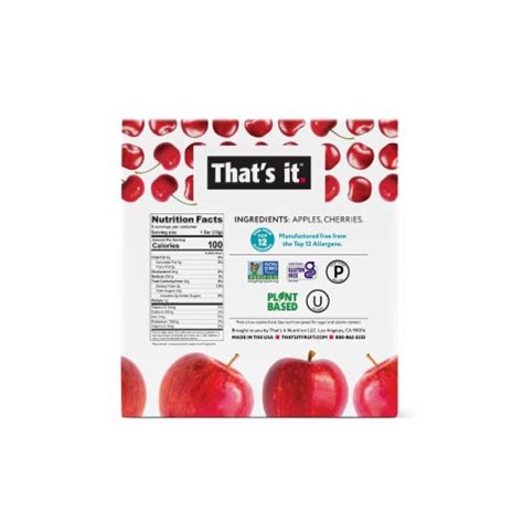 How many protein are in apple and cherry fruit bar - calories, carbs, nutrition