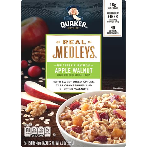 How many protein are in apple walnut multigrain oatmeal - calories, carbs, nutrition